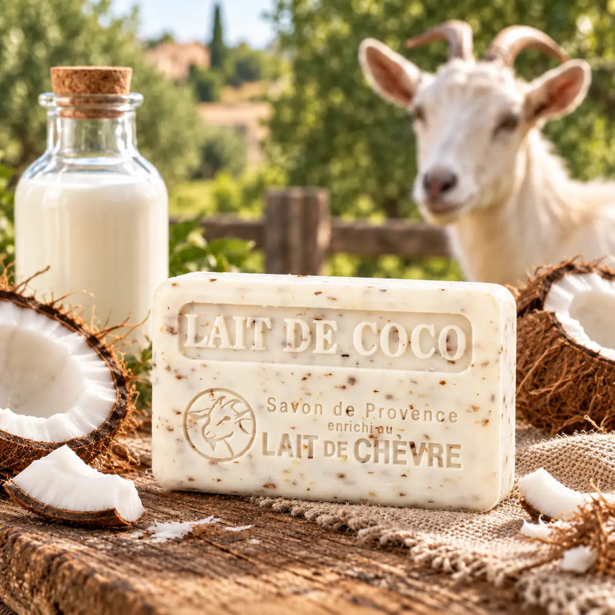 Coconut Milk 100g French goat’s milk soap with coconut, goat’s milk and a goat