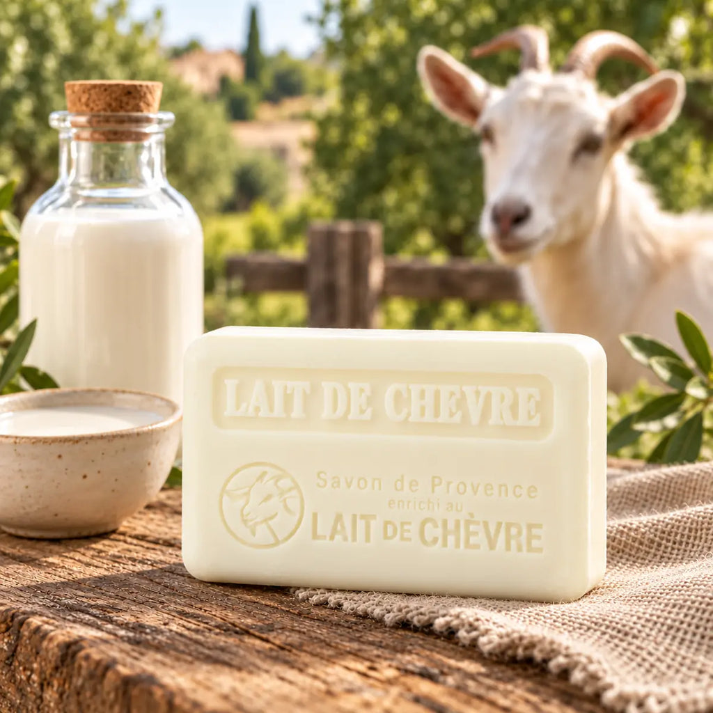 Original 100g French goat’s milk soap with fresh goat’s milk and a goat