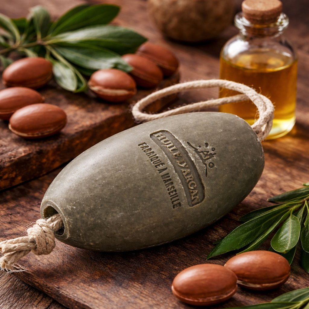 Argan 240g Rotating French Soap with Rope — Wholesale Box