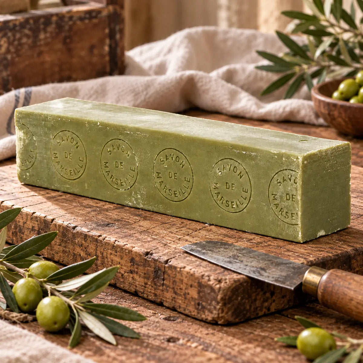 Olive Savon de Marseille 2kg Bulk Bar — Wholesale